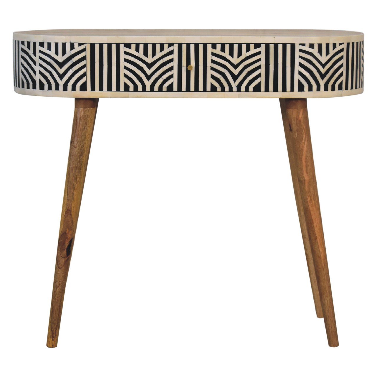 Stół z litego drewna mango – dębowy, 90 cm — model IN3383