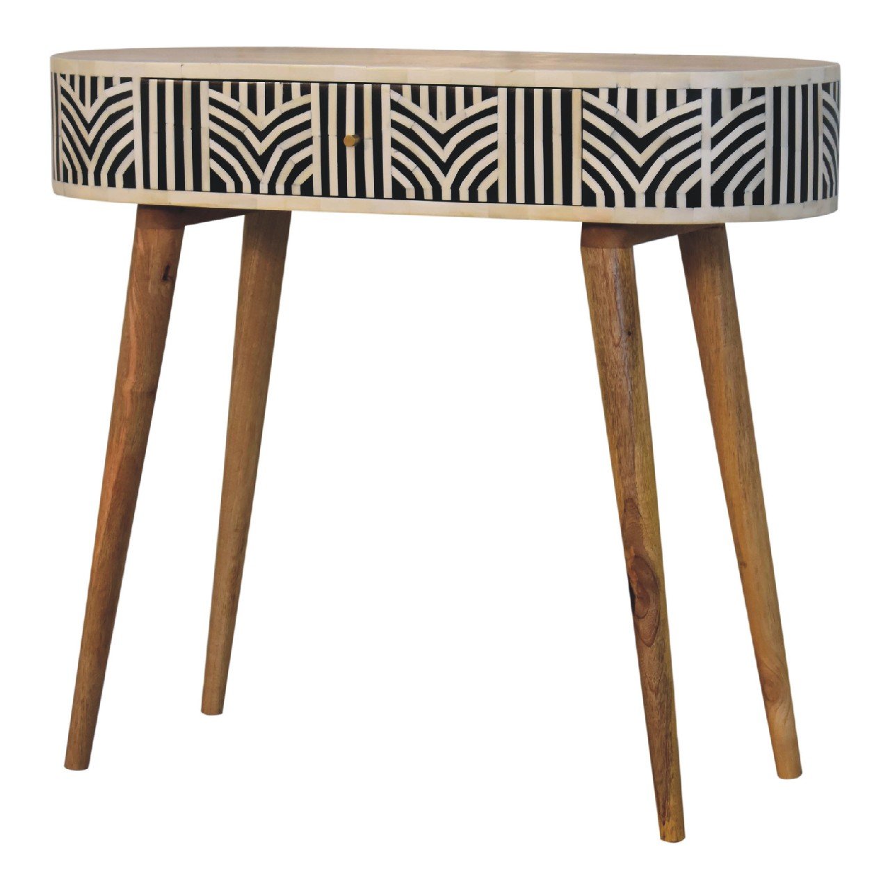 Stół z litego drewna mango – dębowy, 90 cm — model IN3383 - obrazek 3