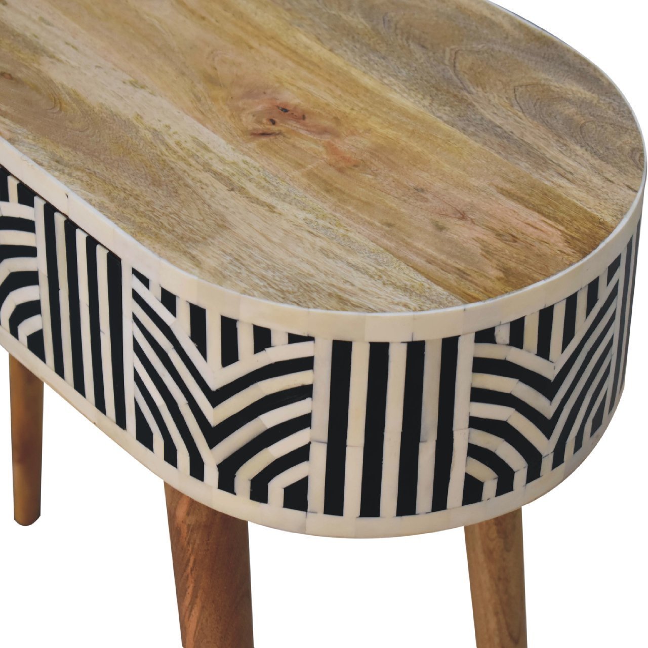 Stół z litego drewna mango – dębowy, 90 cm — model IN3383 - obrazek 5