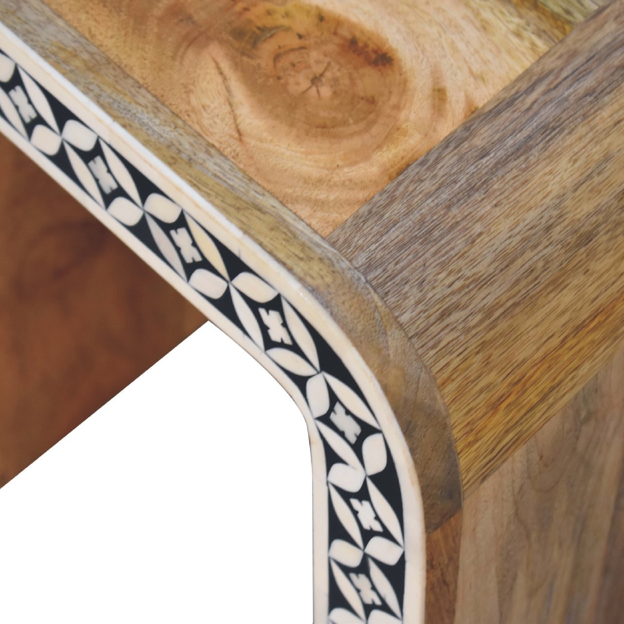 Stolik kawowy Artisan IN3385 – lite drewno mango, wykończenie dębowe - obrazek 8