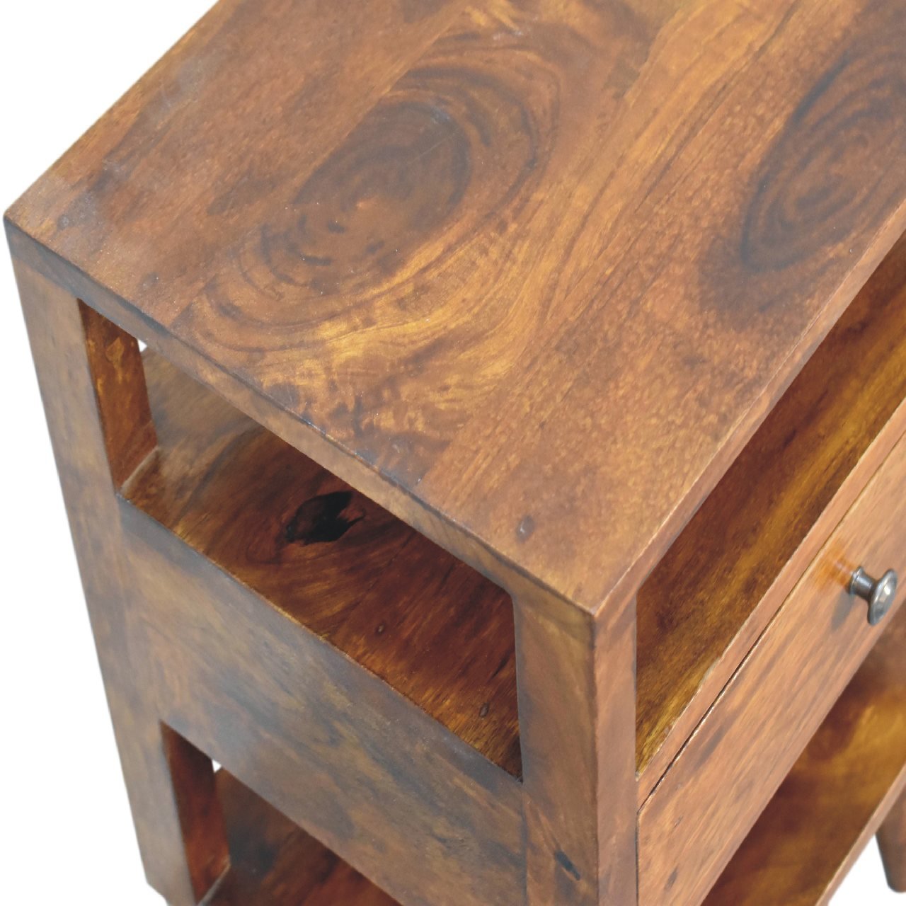Szafka nocna Artisan IN3386 – lite drewno mango, wykończenie kasztanowe - obrazek 5