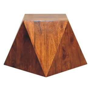 Stolik kawowy z litego drewna mango – kasztanowy, 50 cm