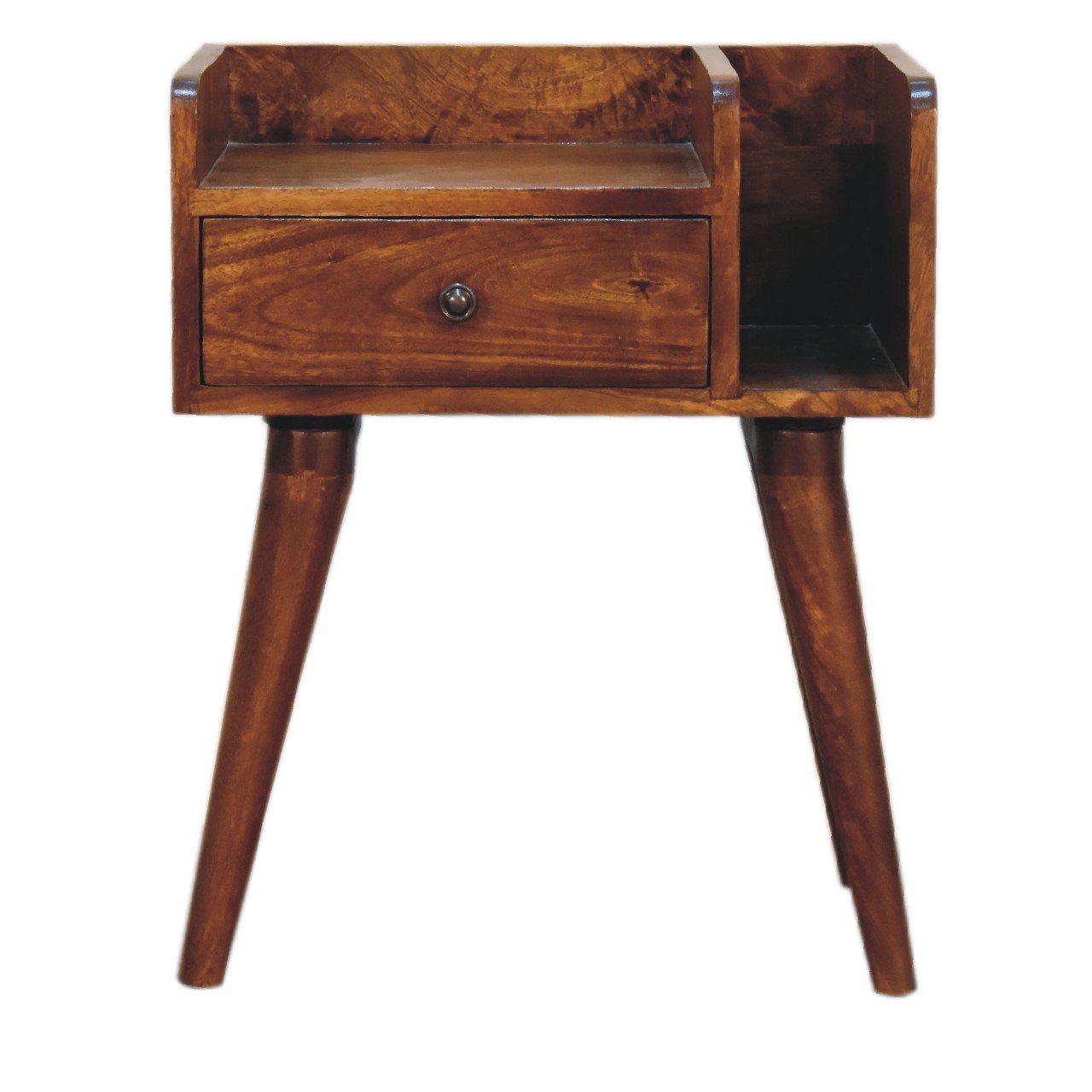 Szafka nocna z naturalnych materiałów – kasztanowa, 45 cm — model IN3388