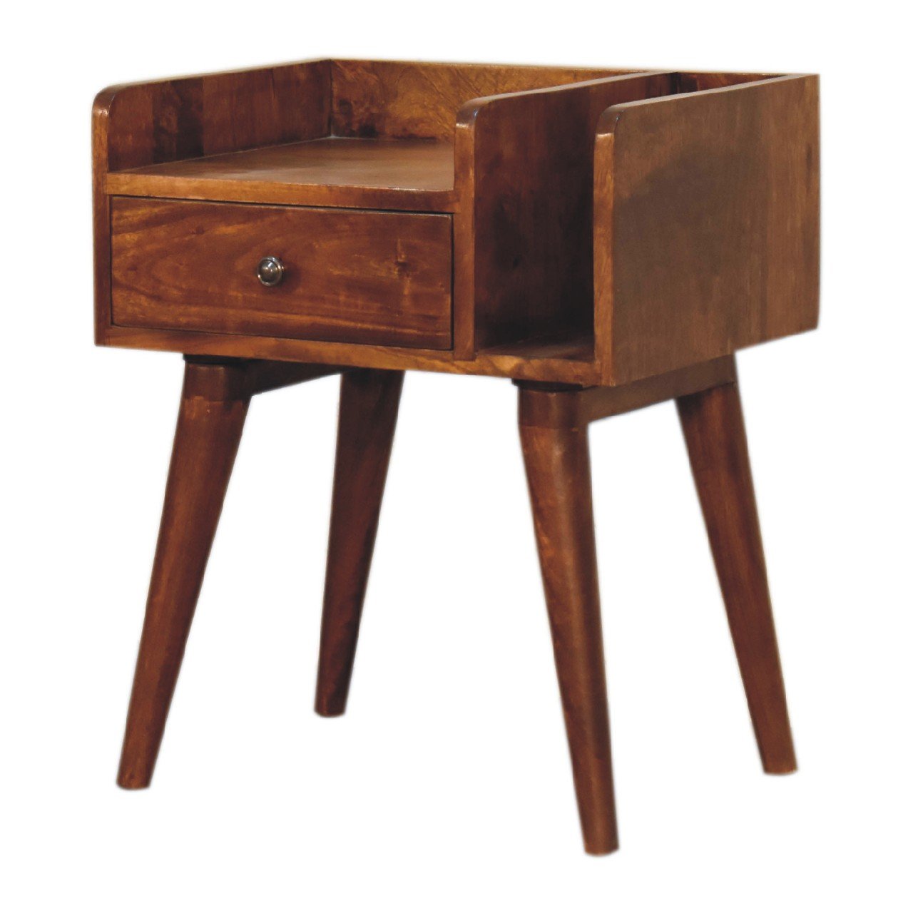 Szafka nocna z naturalnych materiałów – kasztanowa, 45 cm — model IN3388 - Image 2
