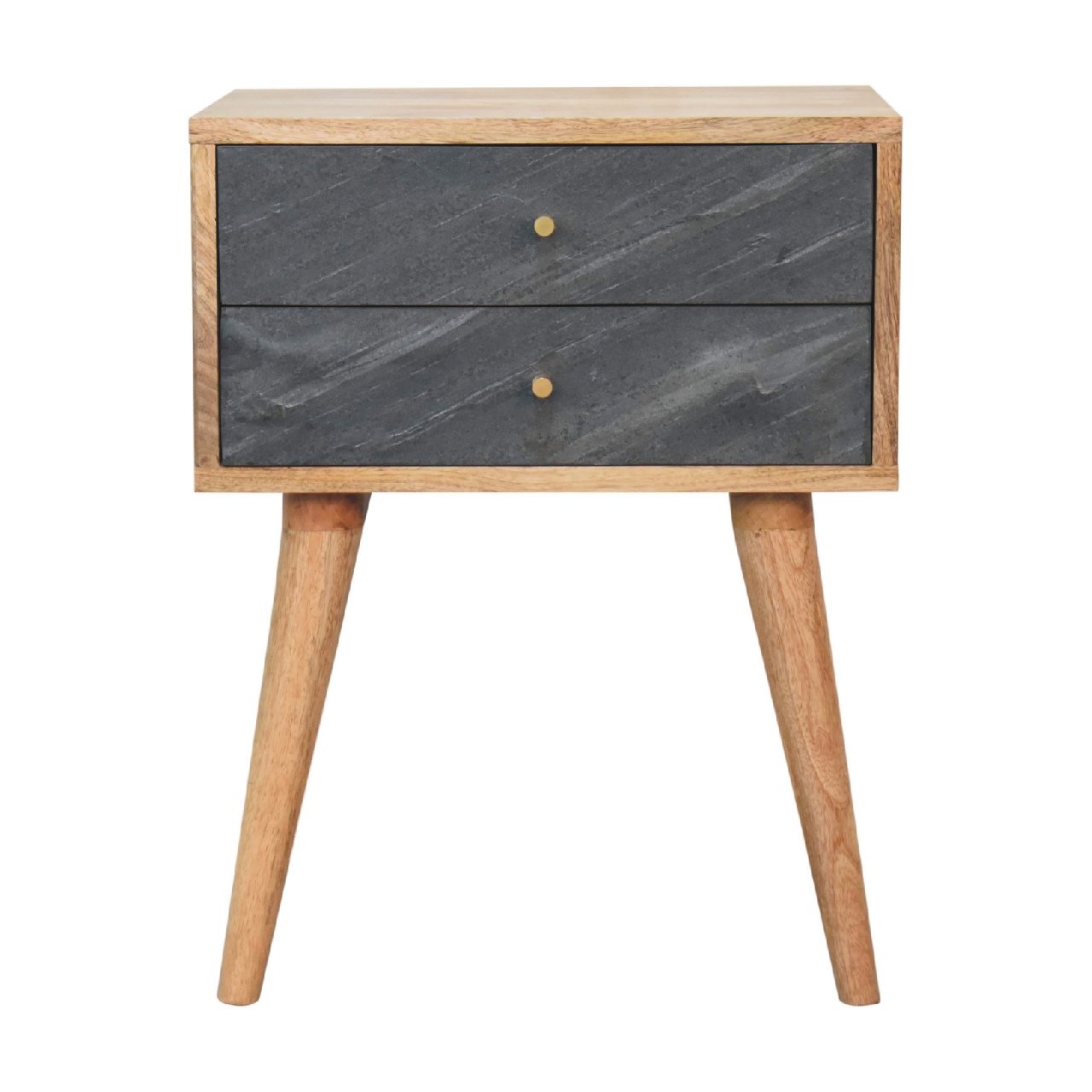 Szafka nocna Artisan IN3396 – lite drewno mango, wykończenie dębowe
