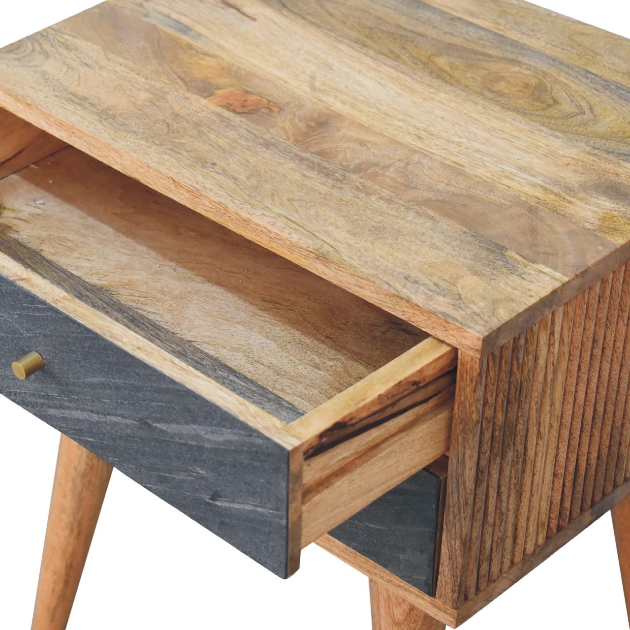 Szafka nocna Artisan IN3396 – lite drewno mango, wykończenie dębowe - obrazek 6
