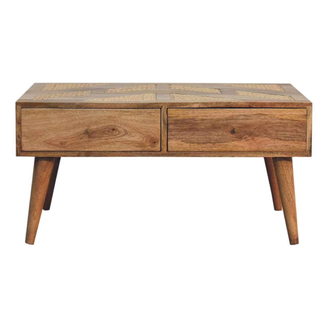 Stolik kawowy Artisan IN3400 – lite drewno mango, wykończenie dębowe