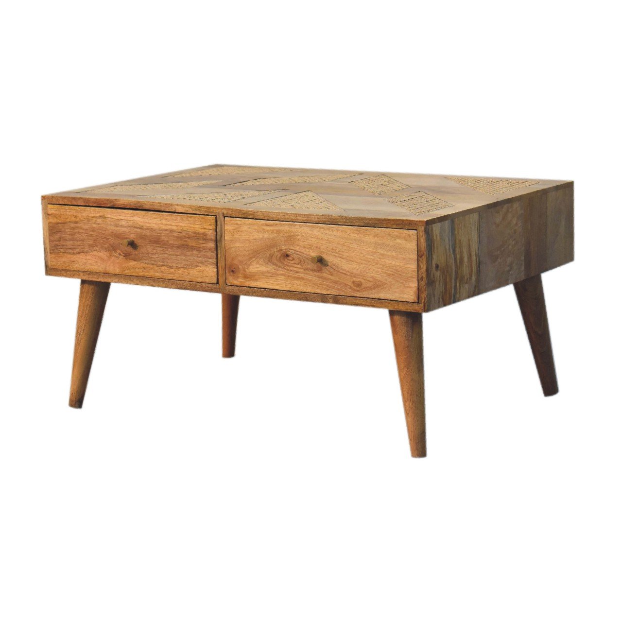Stolik kawowy Artisan IN3400 – lite drewno mango, wykończenie dębowe - obrazek 3