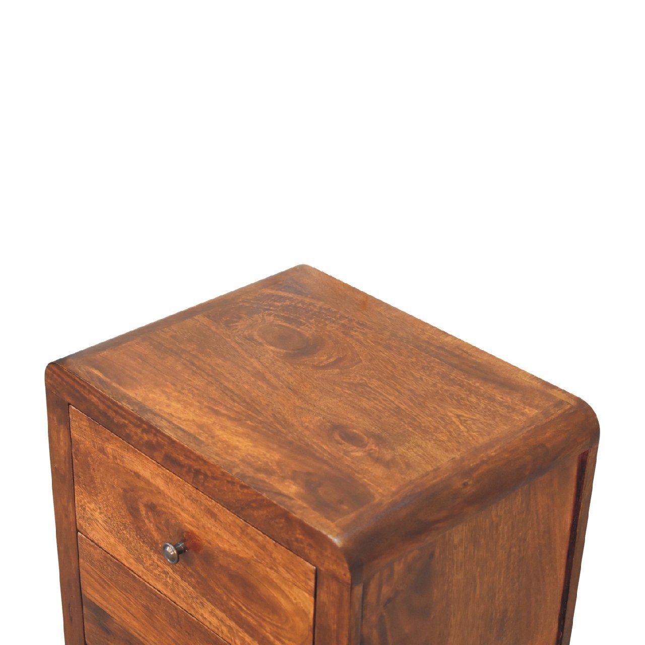 Szafka nocna z litego drewna mango – kasztanowa, 45 cm — model IN3402 - obrazek 5