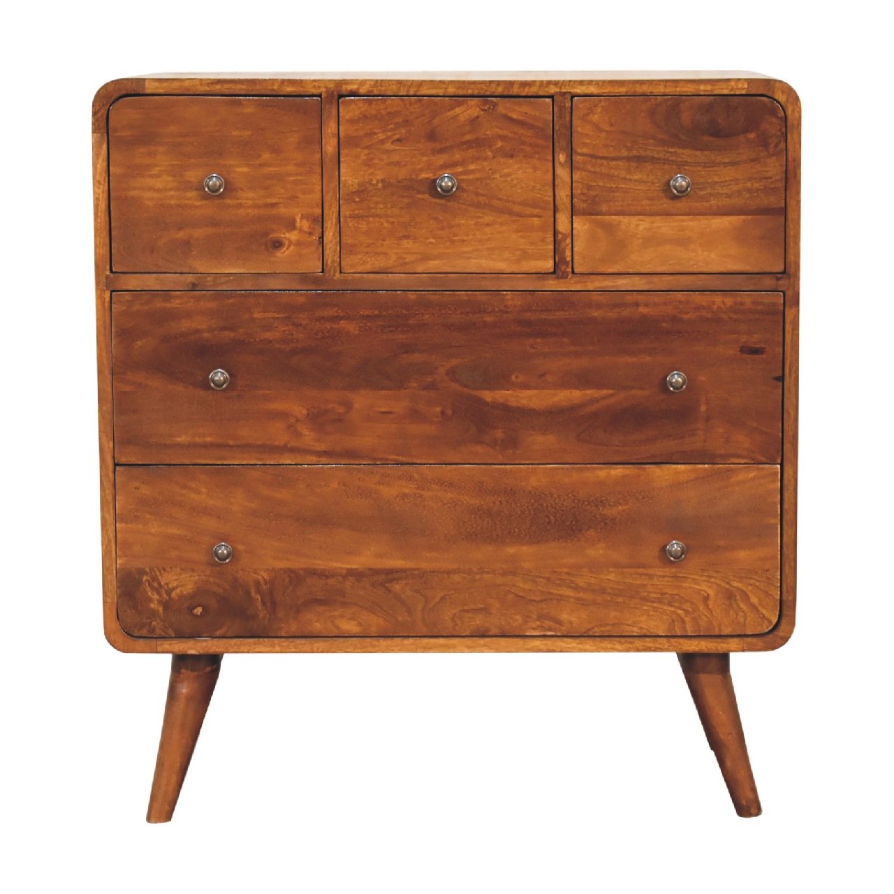 Komoda z litego drewna mango – kasztanowa, 75 cm — model IN3405