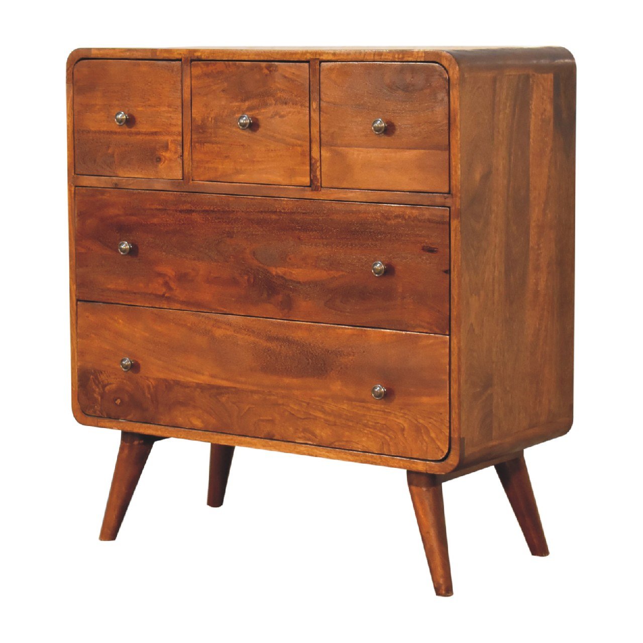 Komoda z litego drewna mango – kasztanowa, 75 cm — model IN3405 - Image 2