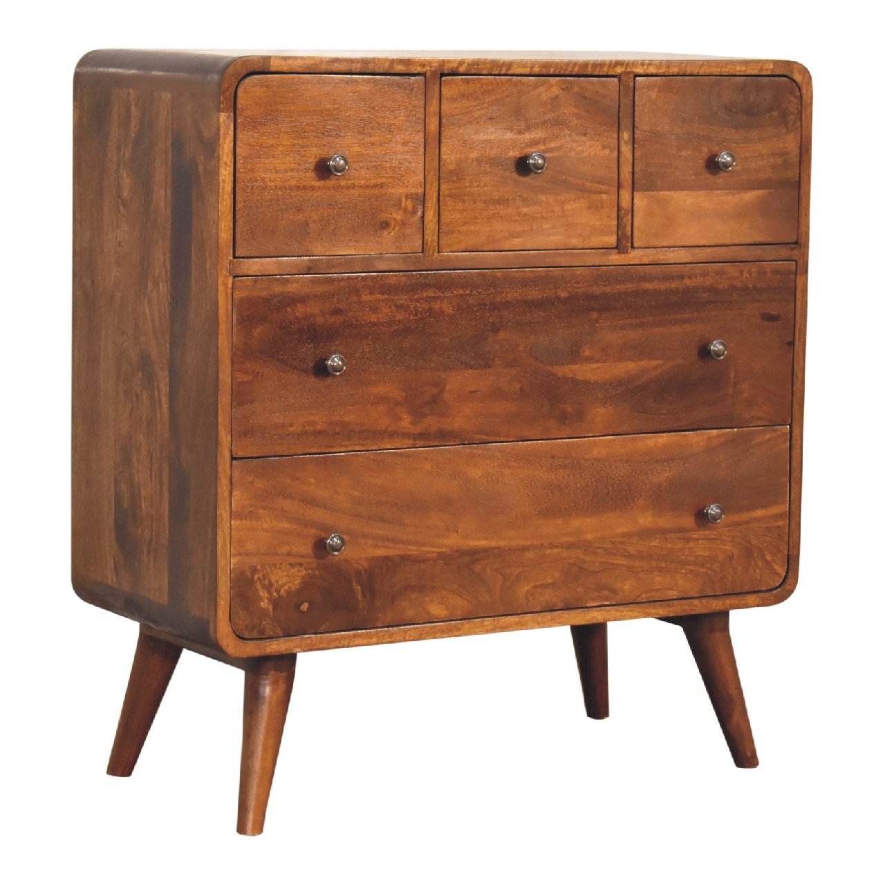 Komoda z litego drewna mango – kasztanowa, 75 cm — model IN3405 - Image 3