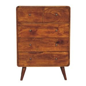 Komoda z litego drewna mango – kasztanowa, 70 cm