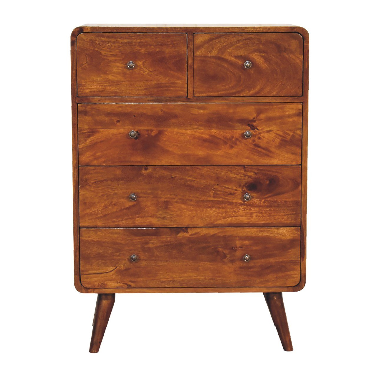 Komoda z litego drewna mango – kasztanowa, 70 cm