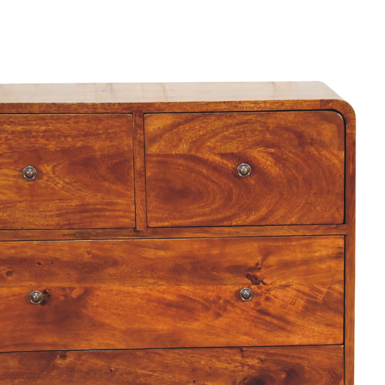 Komoda z litego drewna mango – kasztanowa, 70 cm - obrazek 4