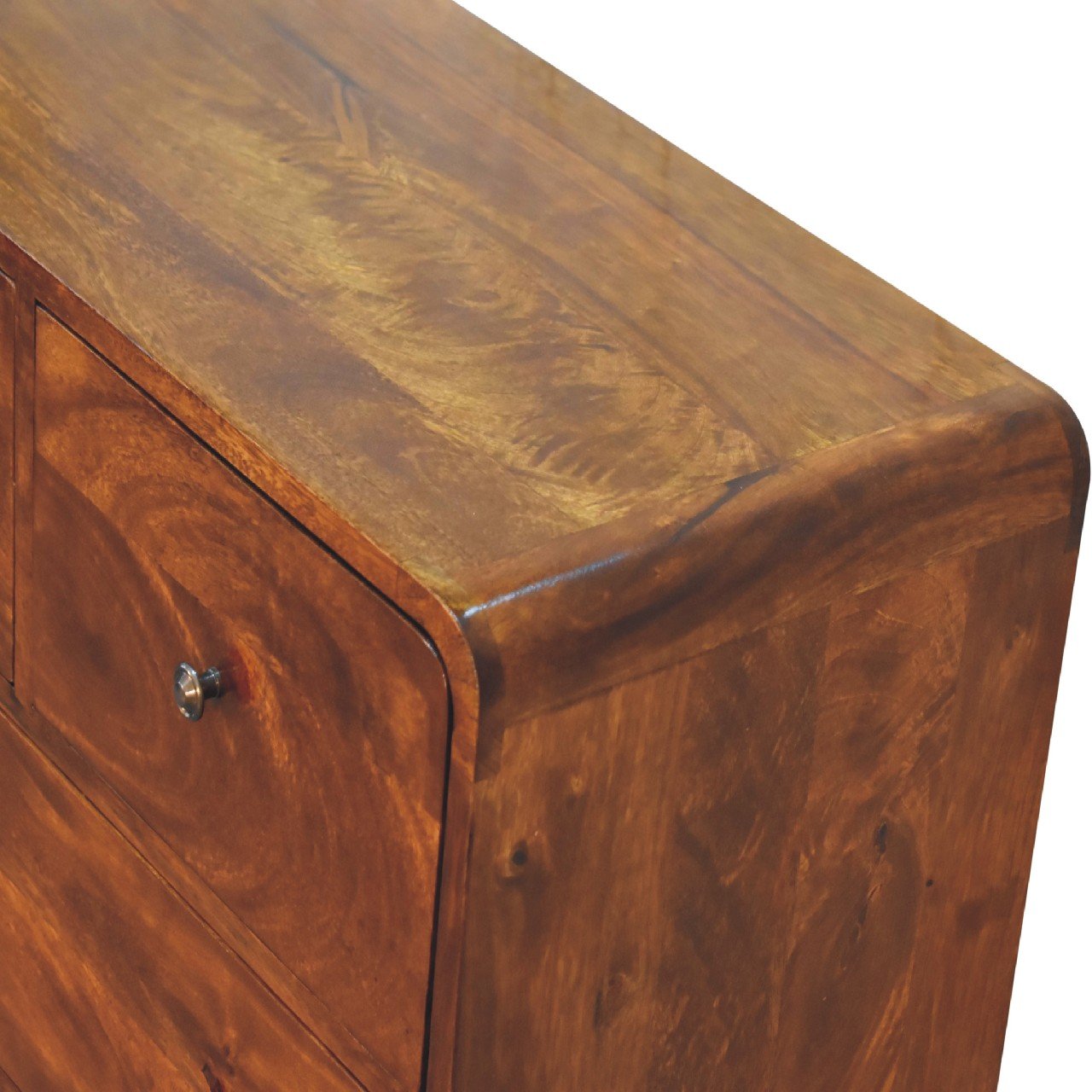 Komoda z litego drewna mango – kasztanowa, 70 cm - obrazek 5