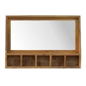 Lustro z drewna o dębowym charakterze – naturalne, 70 cm