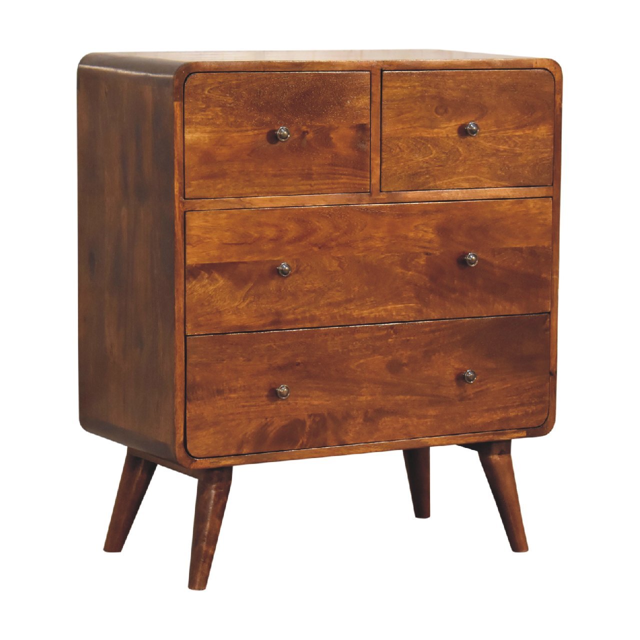 Komoda z litego drewna mango – kasztanowa, 70 cm - obrazek 3