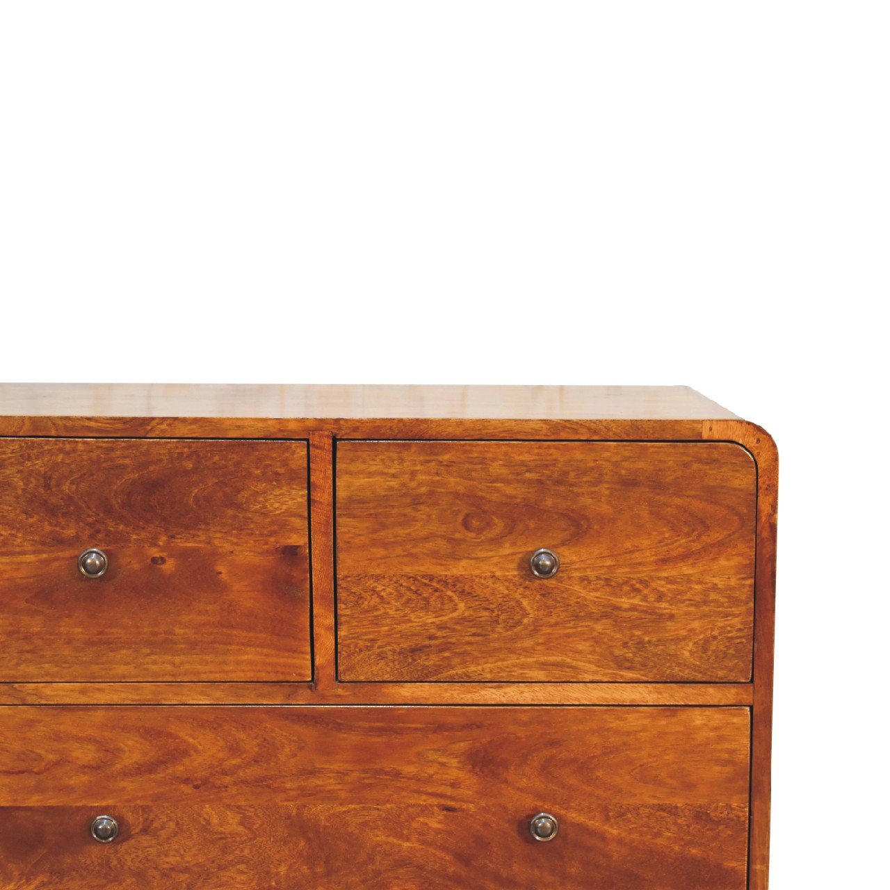 Komoda z litego drewna mango – kasztanowa, 70 cm - obrazek 4