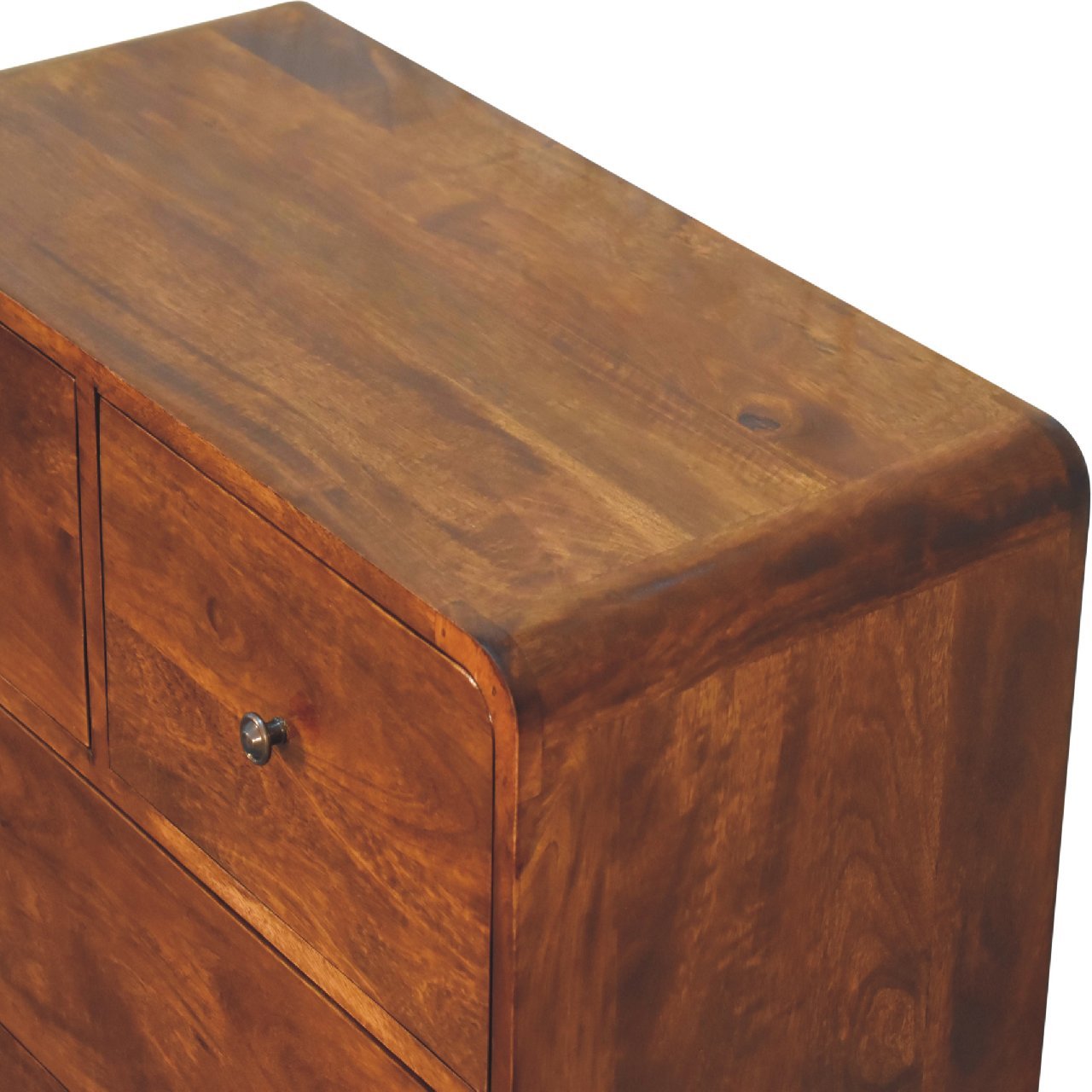 Komoda z litego drewna mango – kasztanowa, 70 cm - obrazek 5