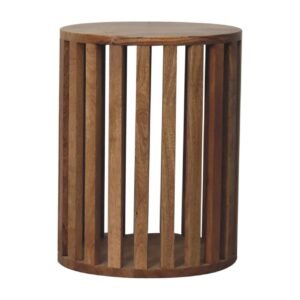 Stolik kawowy z litego drewna mango – dębowy, 35 cm