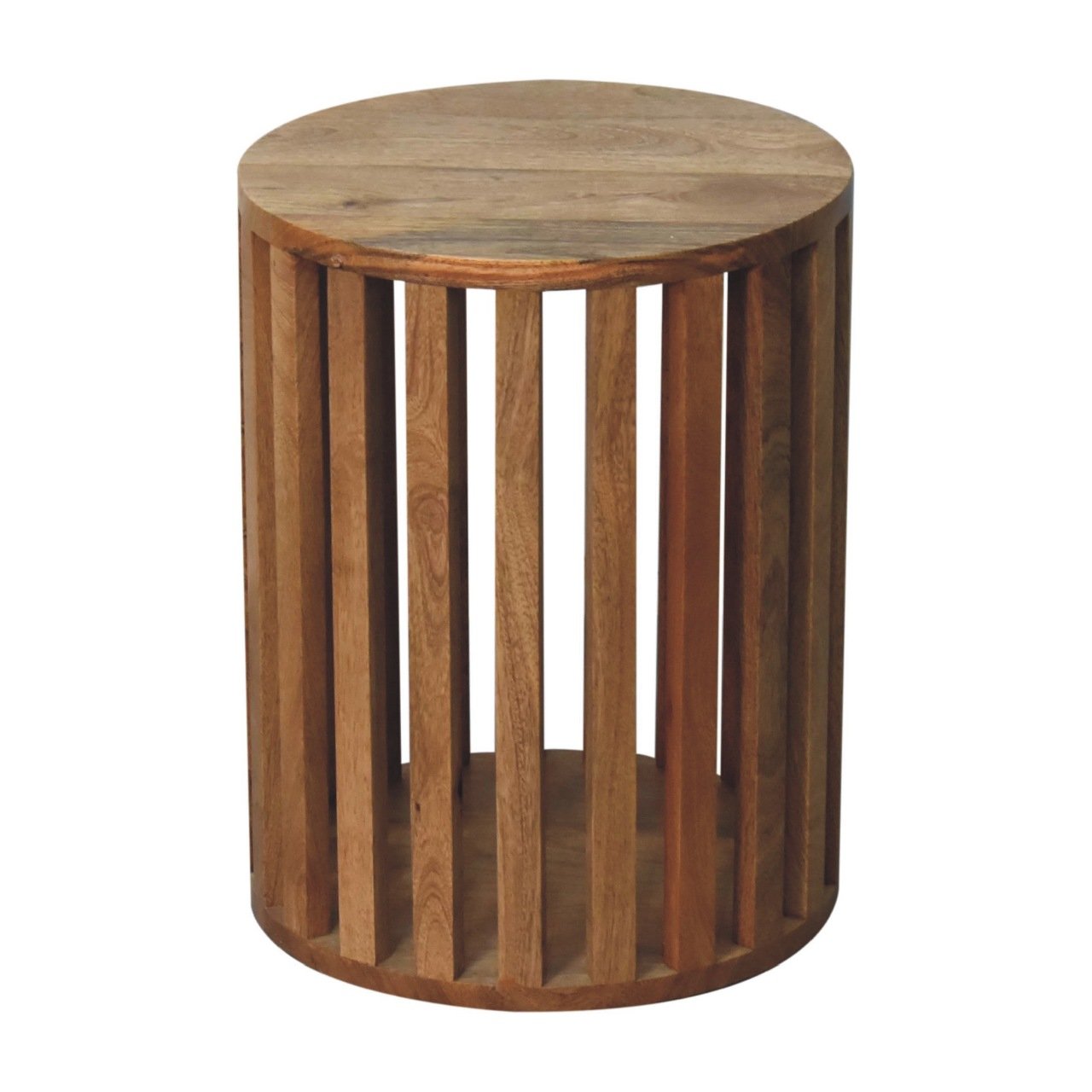 Stolik kawowy z litego drewna mango – dębowy, 35 cm - Image 3