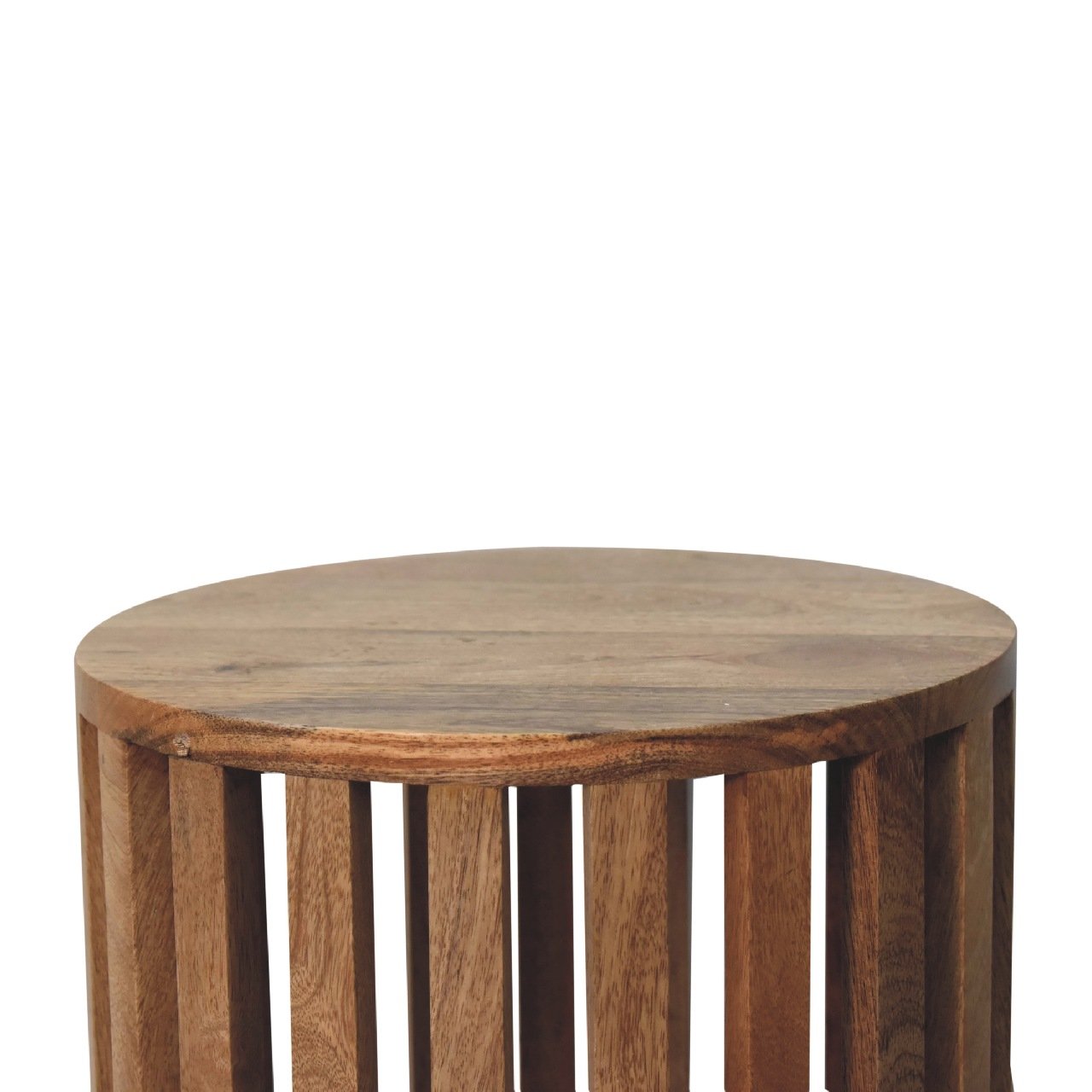 Stolik kawowy z litego drewna mango – dębowy, 35 cm - Image 4