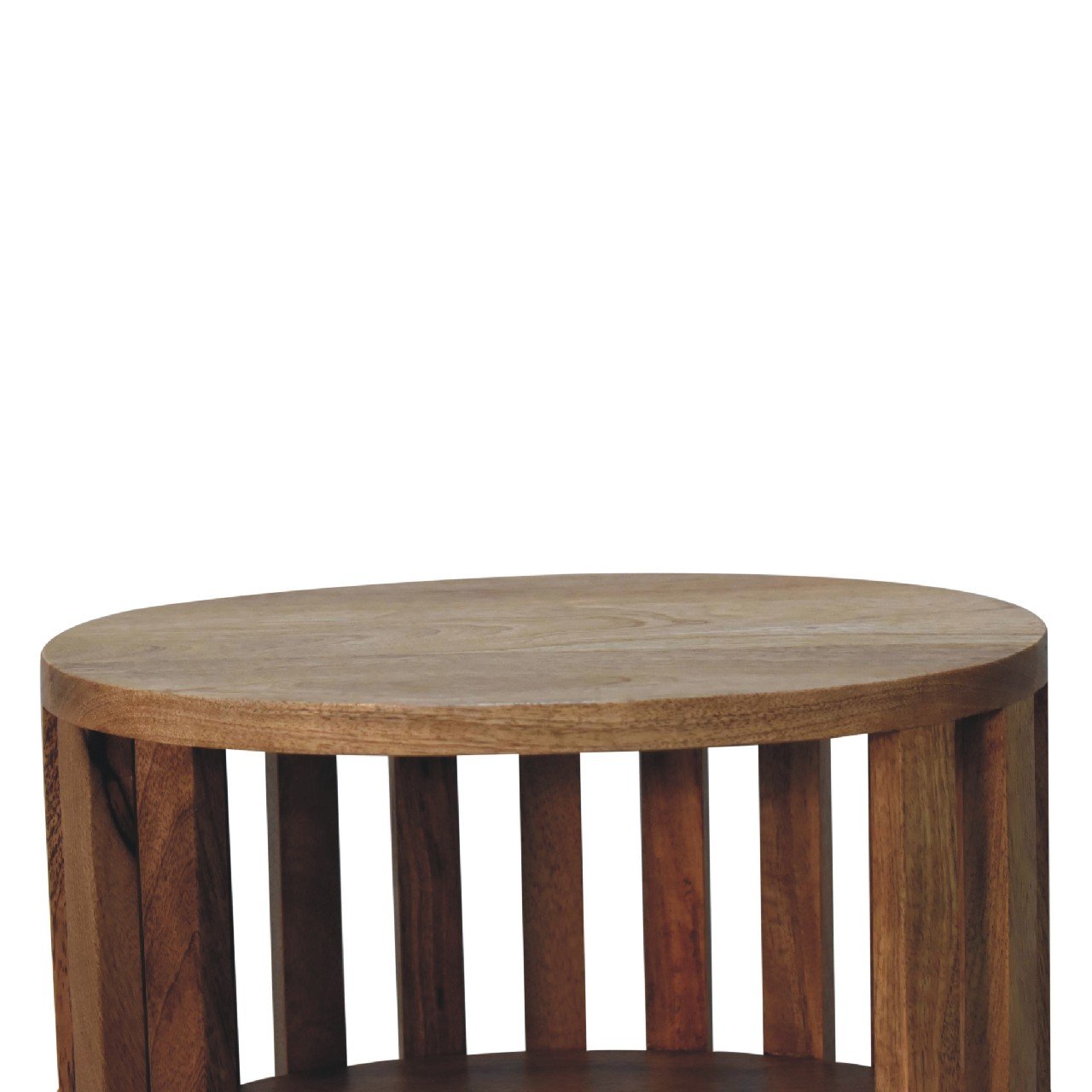 Szafka nocna z litego drewna mango – dębowa, 36 cm — model IN3414 - obrazek 4