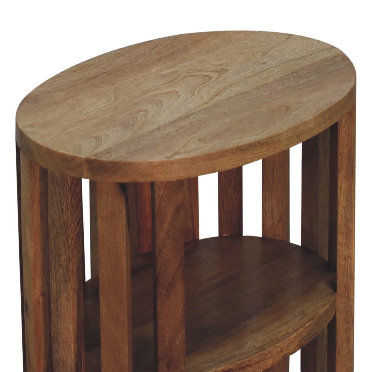 Szafka nocna z litego drewna mango – dębowa, 36 cm — model IN3414 - obrazek 5