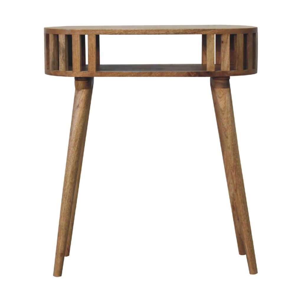Stół z litego drewna mango – dębowy, 70 cm — model IN3415