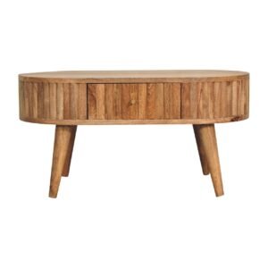 Stolik kawowy Artisan IN3420 – lite drewno mango, wykończenie dębowe