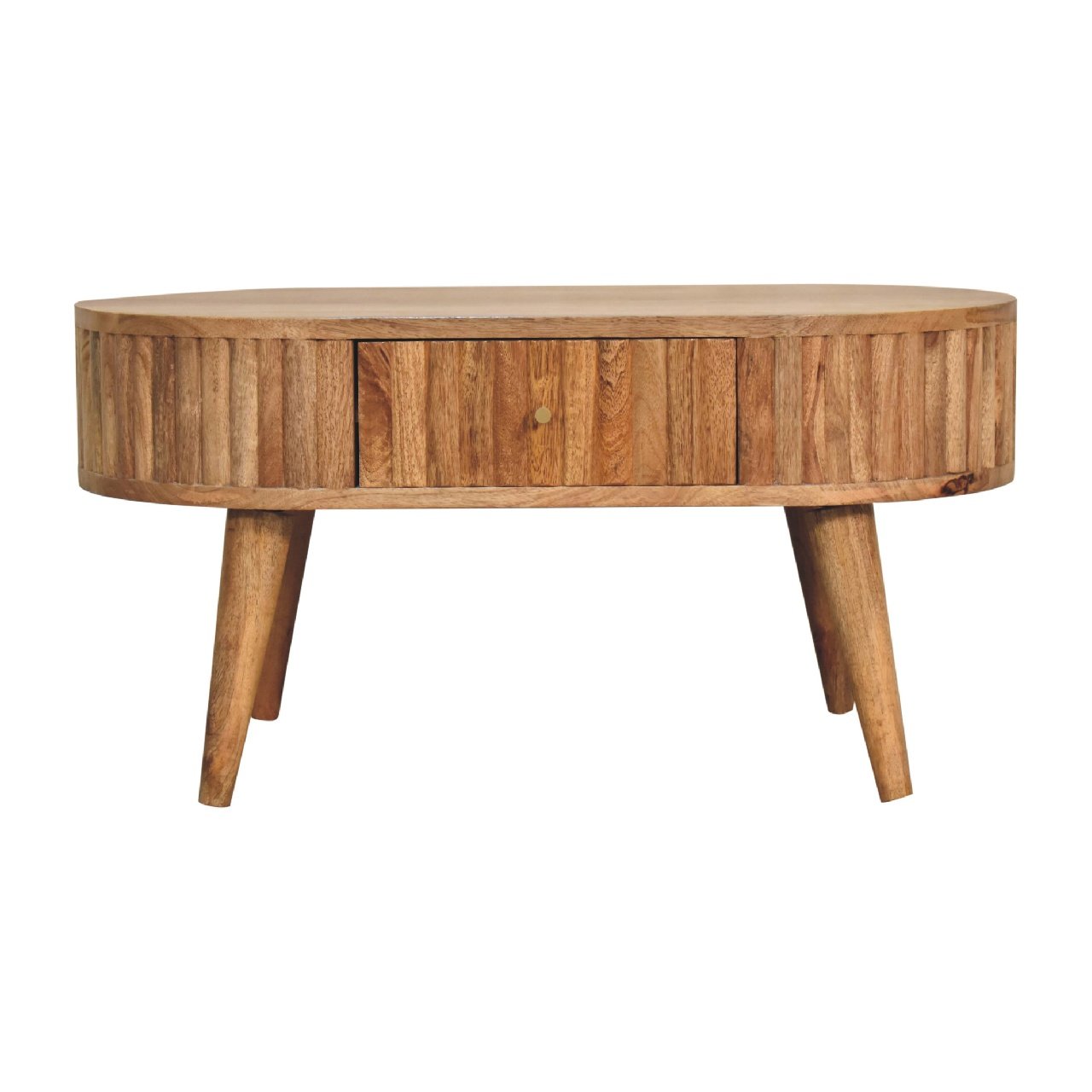 Stolik kawowy Artisan IN3420 – lite drewno mango, wykończenie dębowe