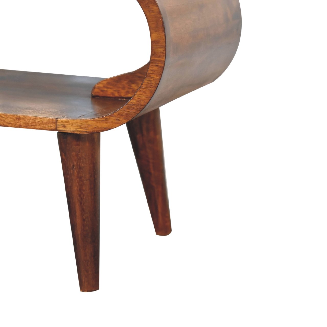 Stolik kawowy z litego drewna mango – kasztanowy, 90 cm — model IN3424 - obrazek 7