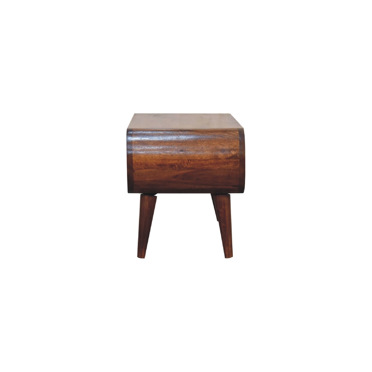 Stolik kawowy z litego drewna mango – kasztanowy, 90 cm — model IN3424