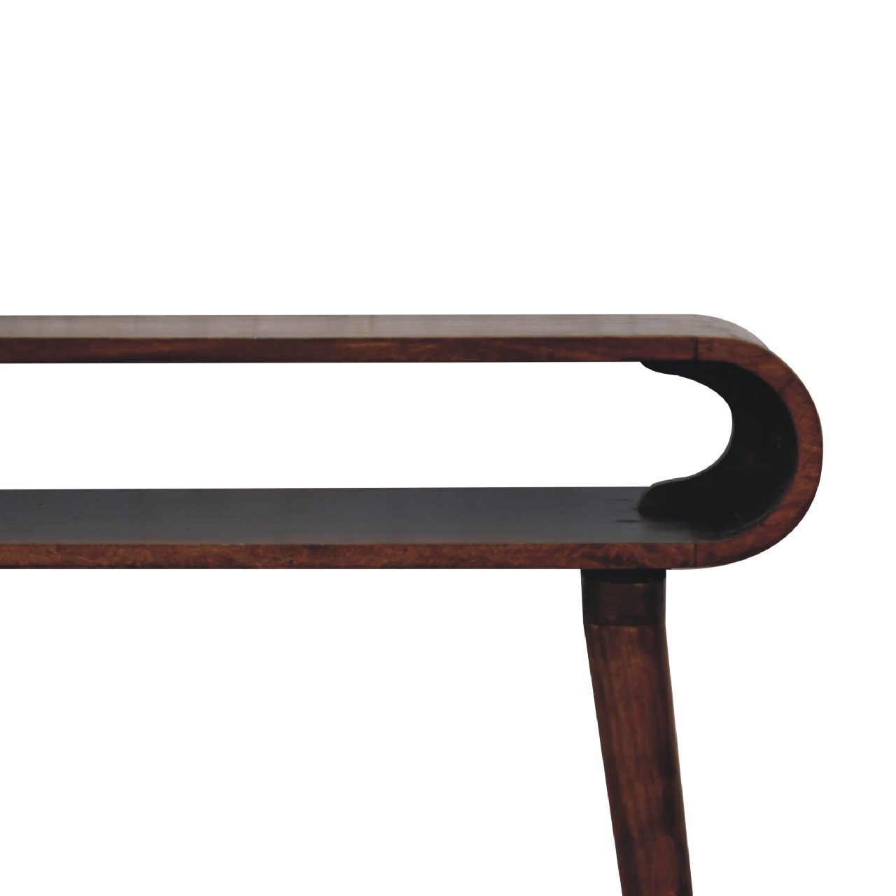 Stół z litego drewna mango – kasztanowy, 90 cm — model IN3425 - obrazek 4