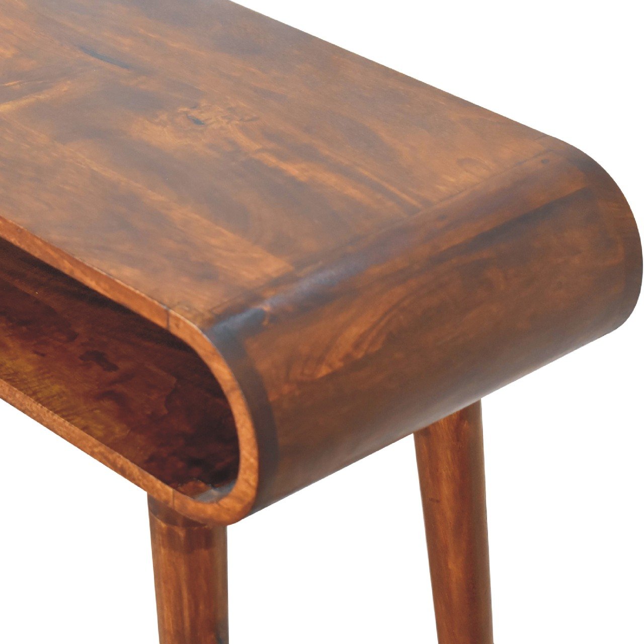 Stół z litego drewna mango – kasztanowy, 90 cm — model IN3425 - obrazek 5