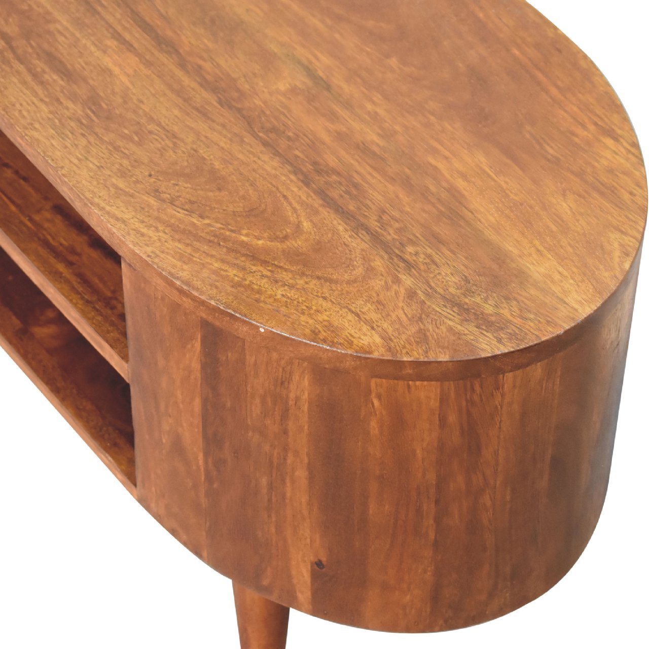 Szafka RTV z litego drewna mango – kasztanowa, 90 cm — model IN3426 - obrazek 7