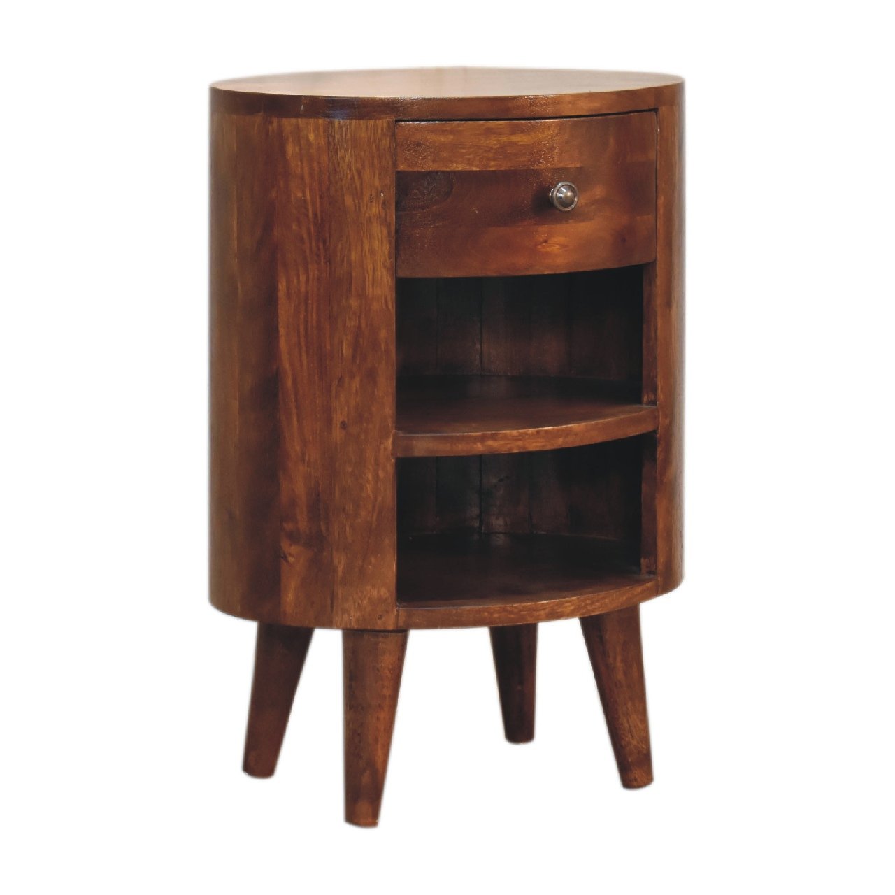 Szafka nocna z litego drewna mango – kasztanowa, 40 cm — model IN3427 - Image 2