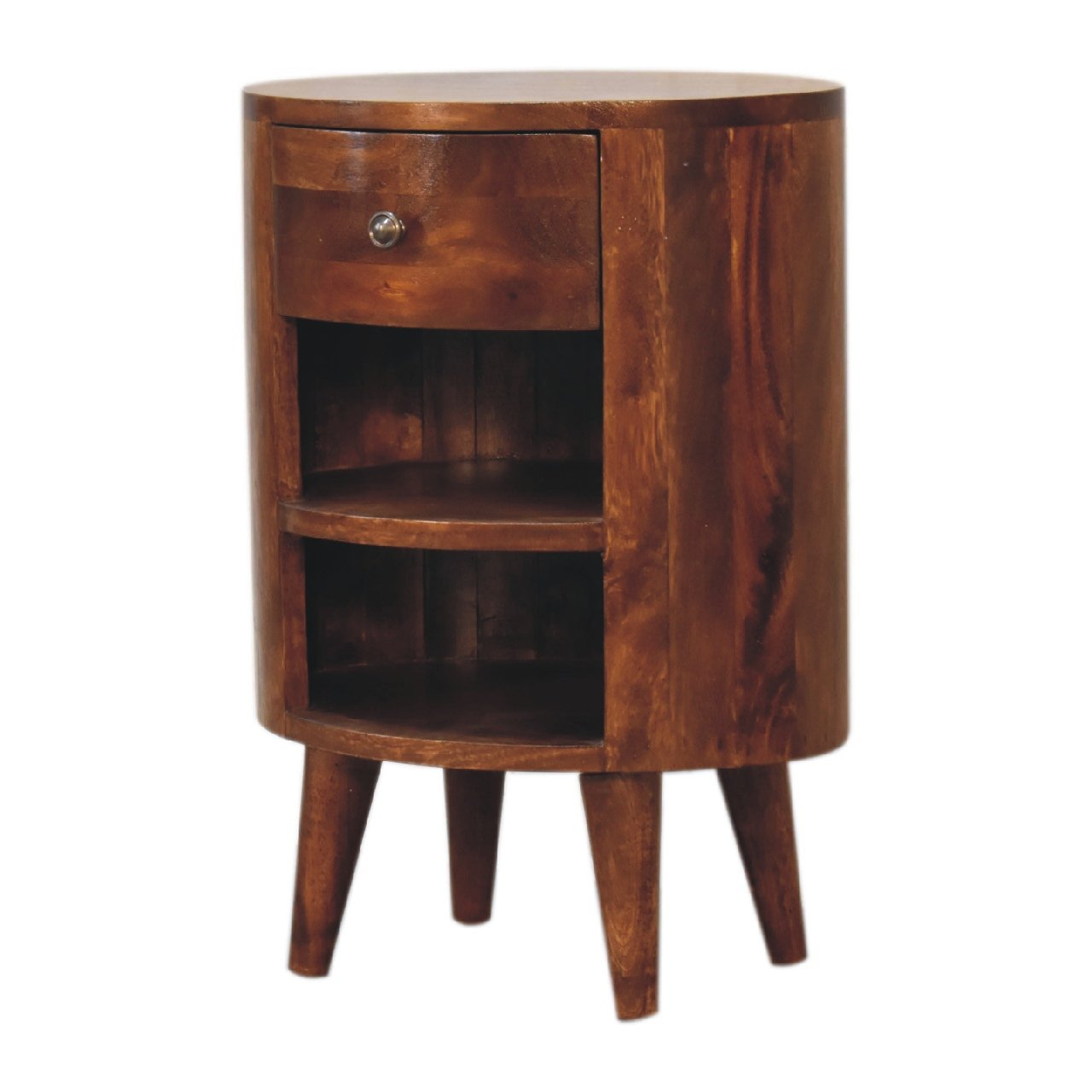 Szafka nocna z litego drewna mango – kasztanowa, 40 cm — model IN3427 - Image 3