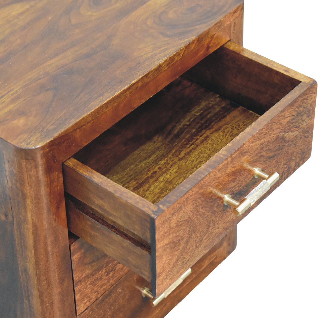 Szafka nocna Artisan IN3431 – lite drewno mango, wykończenie kasztanowe - obrazek 6