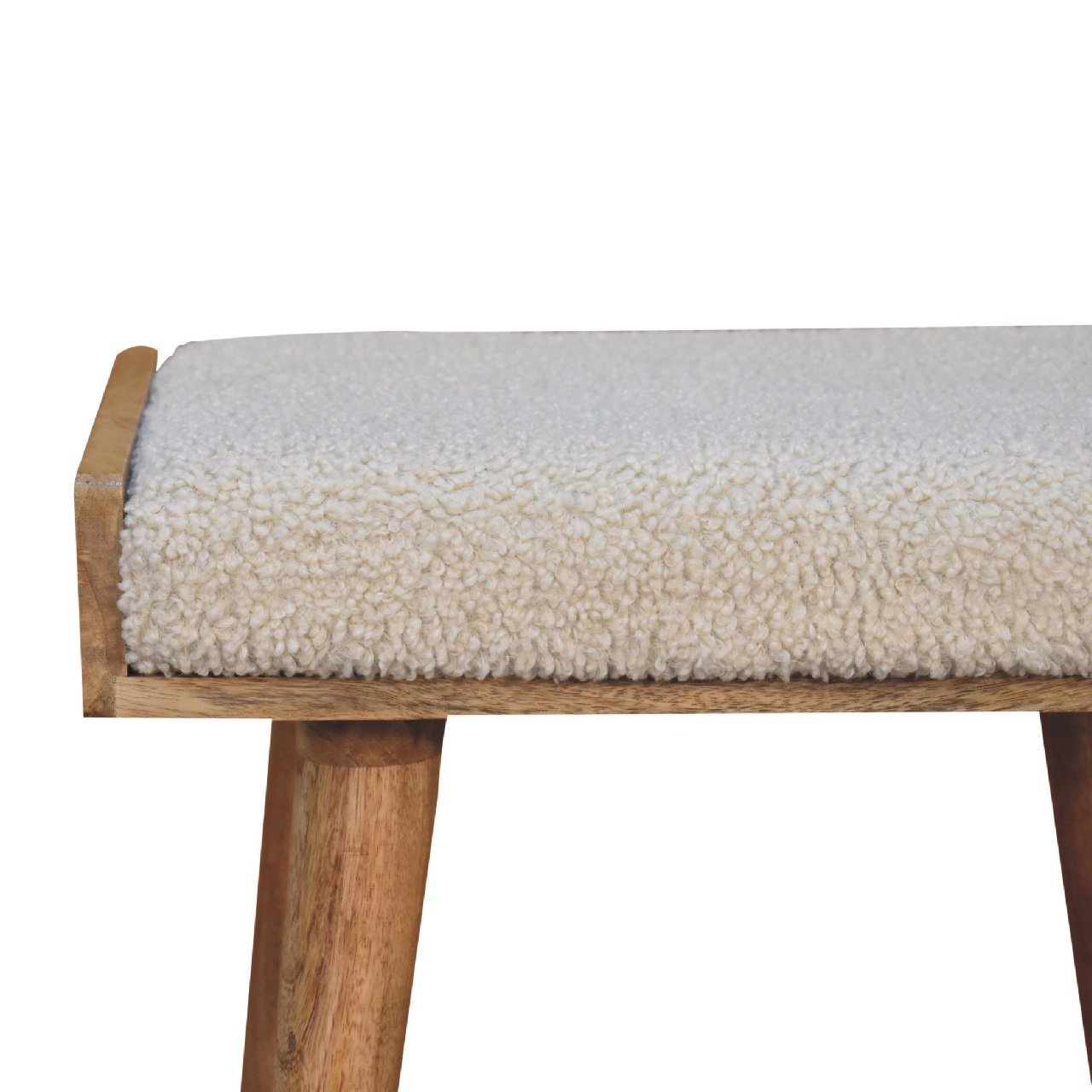 Pufa z litego drewna mango – naturalna, 50 cm - Image 4