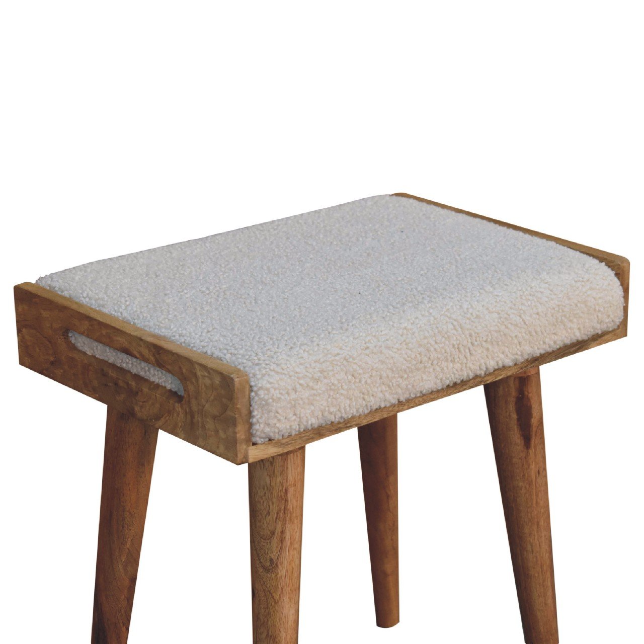 Pufa z litego drewna mango – naturalna, 50 cm - Image 6