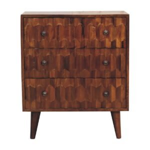 Komoda z litego drewna mango – kasztanowa, 55 cm