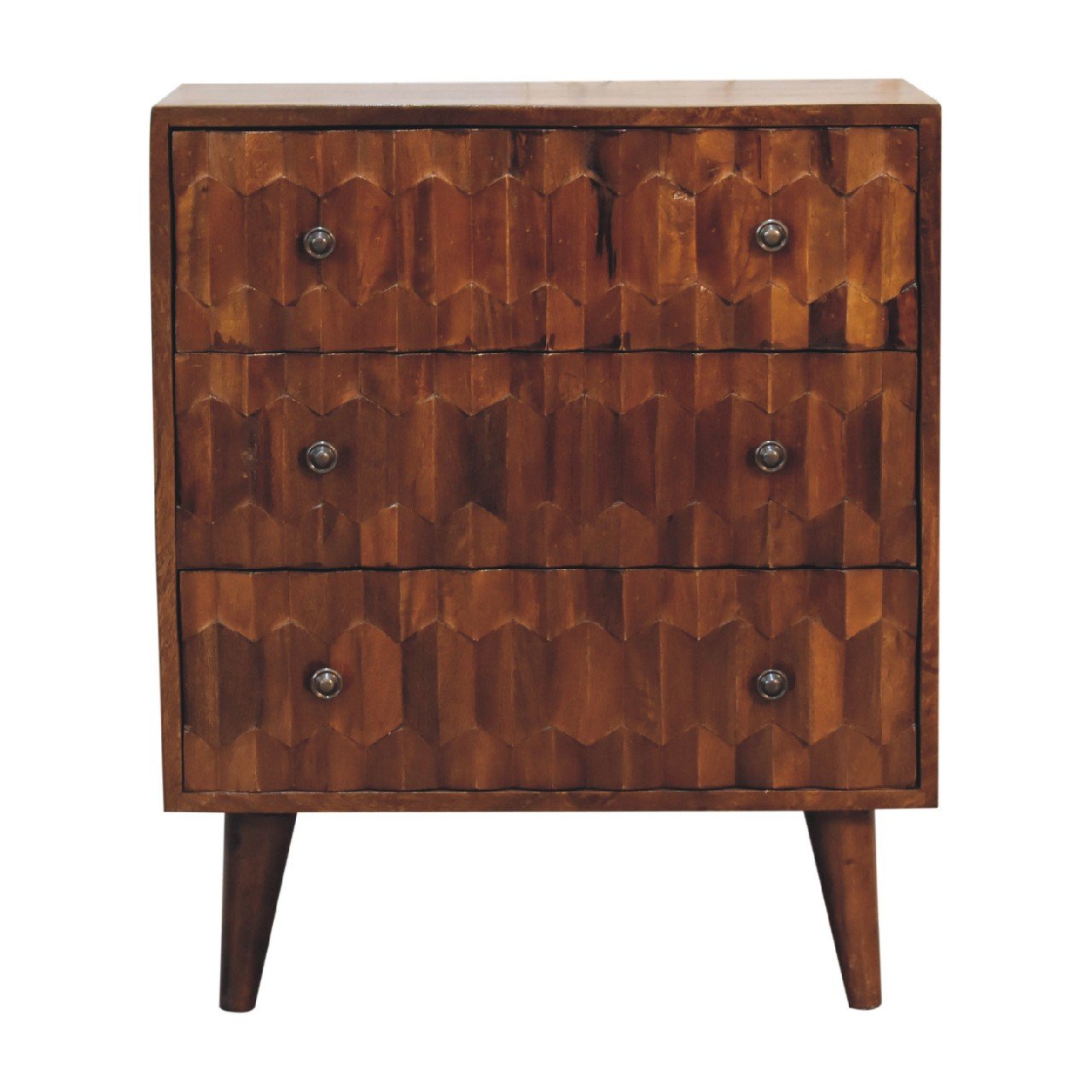 Komoda z litego drewna mango – kasztanowa, 55 cm