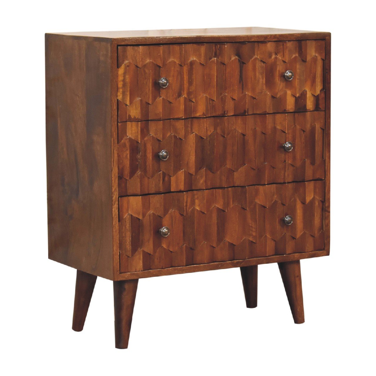 Komoda z litego drewna mango – kasztanowa, 55 cm - Image 2