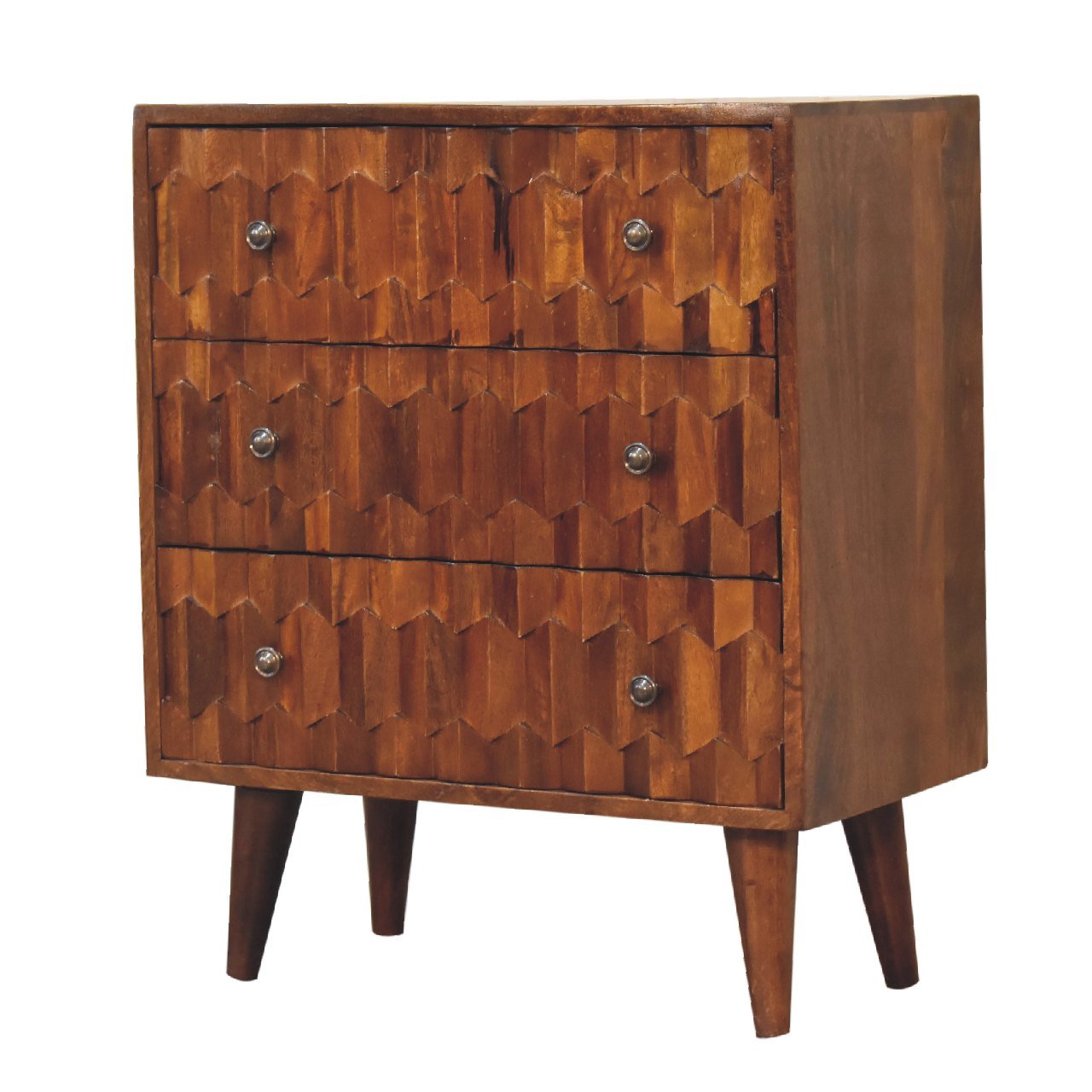Komoda z litego drewna mango – kasztanowa, 55 cm - Image 3