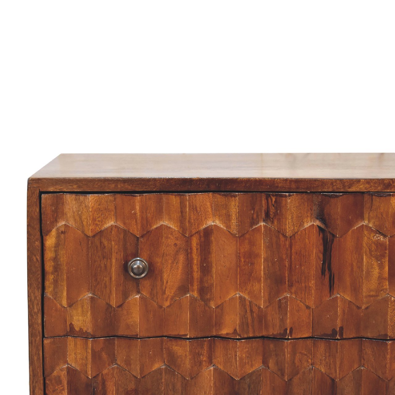 Komoda z litego drewna mango – kasztanowa, 55 cm - Image 4