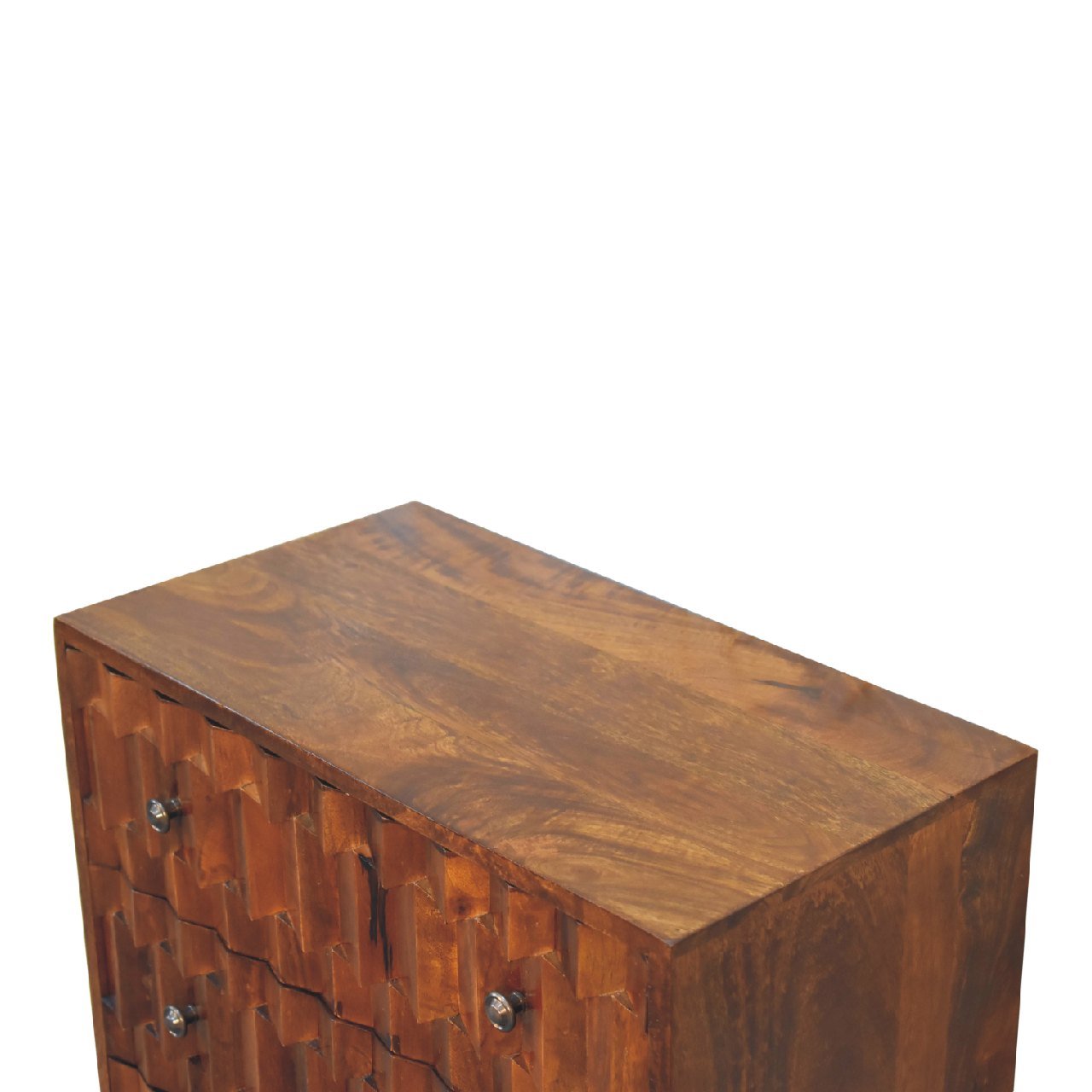 Komoda z litego drewna mango – kasztanowa, 55 cm - Image 5