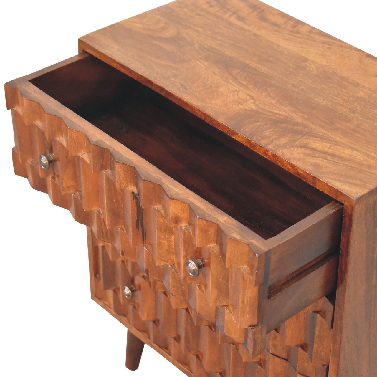 Komoda z litego drewna mango – kasztanowa, 55 cm - Image 6