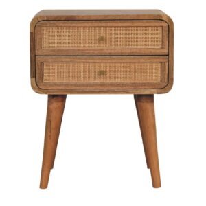 Szafka nocna z litego drewna mango – dębowa, 45 cm — model IN3447